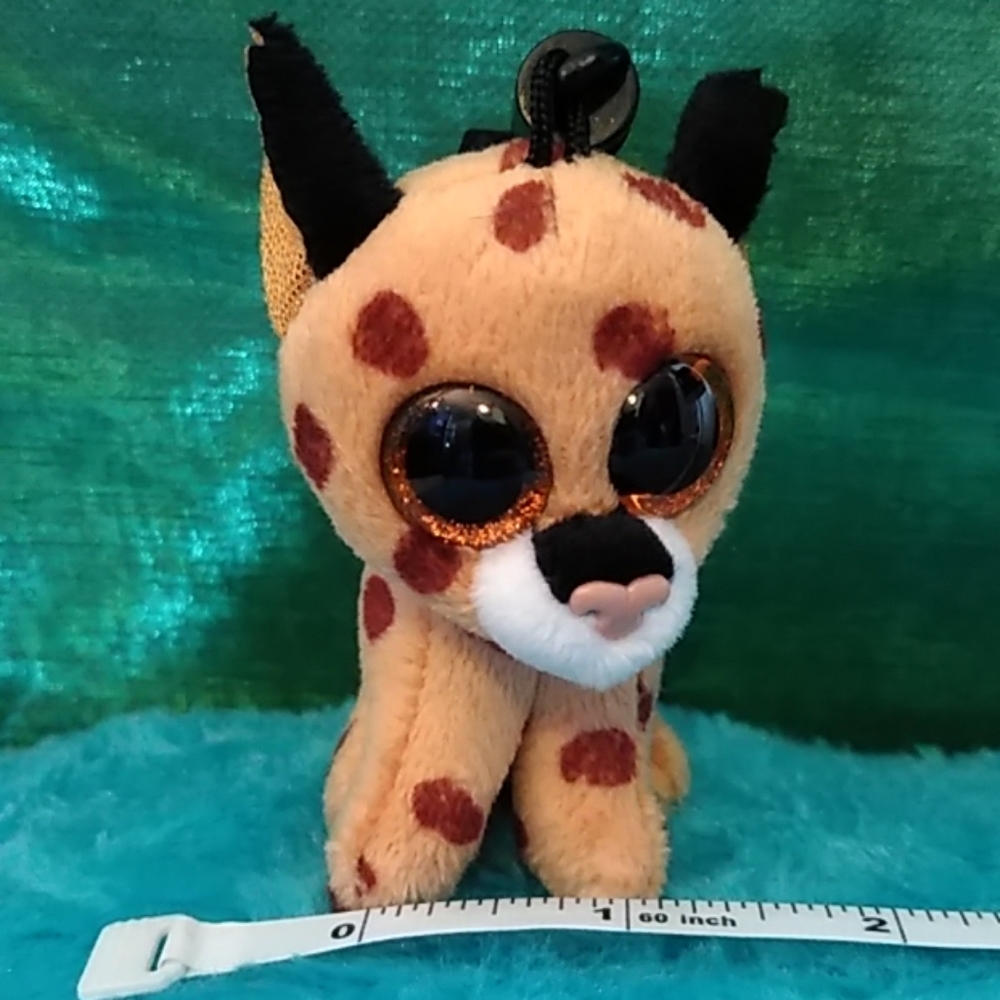Mini keychain big sparkle eye beanie lynx